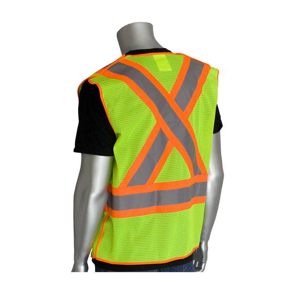 PIP® ANSI Dynamic Type R Class 2 and CAN/CSA Z96 Two-Tone X-Back Breakaway Mesh Vest