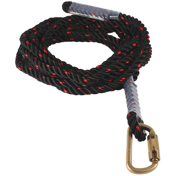 PIP Dynamic™ Vertical Rope Lifeline with Carabiner 50ft