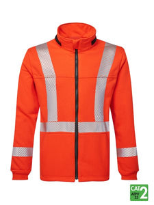 IFR Segmented Striped Fleece Full Zip Jacket - Orange