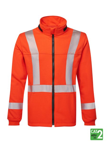 IFR Segmented Striped Fleece Full Zip Jacket - Orange