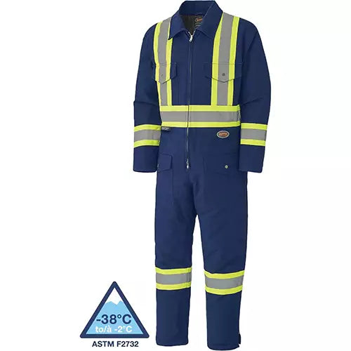 Pioneer 5539A Quilted Duck Coveralls, Medium, Navy Blue