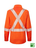 IFR Women's Ultrasoft® 7 oz Deluxe Striped Work Shirt - Orange