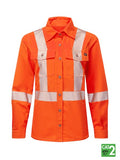 IFR Women's Ultrasoft® 7 oz Deluxe Striped Work Shirt - Orange