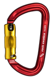 Rock Exotica Rock D Aluminum Carabiners Red/Gold Tri Lock Pacific Ropes